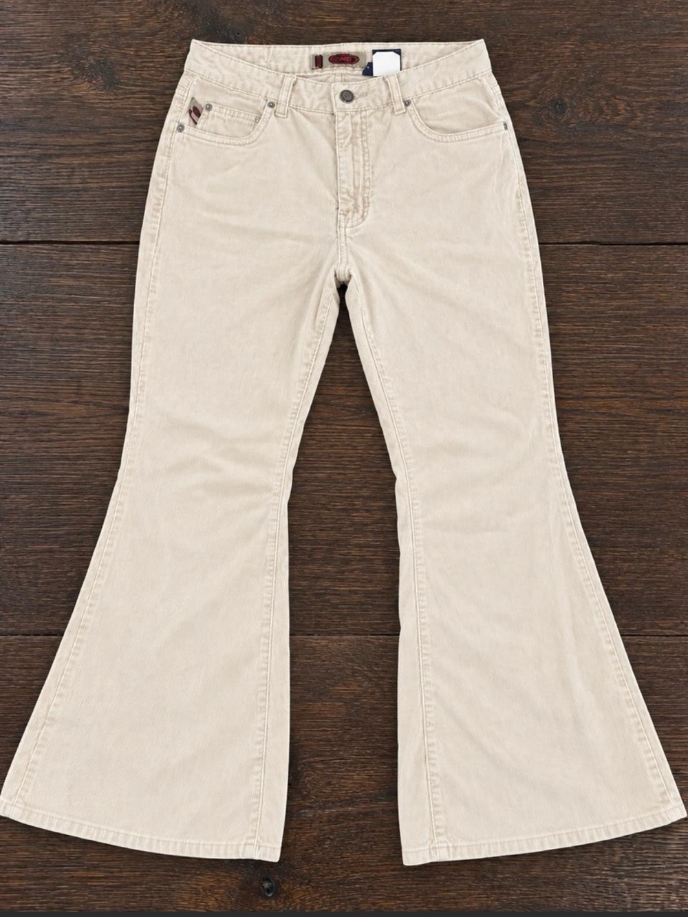 Bongo Size 5 Beige Corduroy Flare Pants Y2K Low Rise